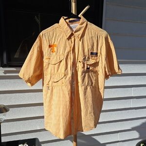 Tennessee Volunteers Columbia Short Sleeve Button-Down Shirt in Orange Gingham